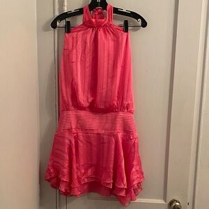 Chic Pink Halter Mini Dress
